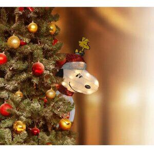 Peanuts Snoopy & Woodstock 18 inch Christmas Tree Hugger LED NWT